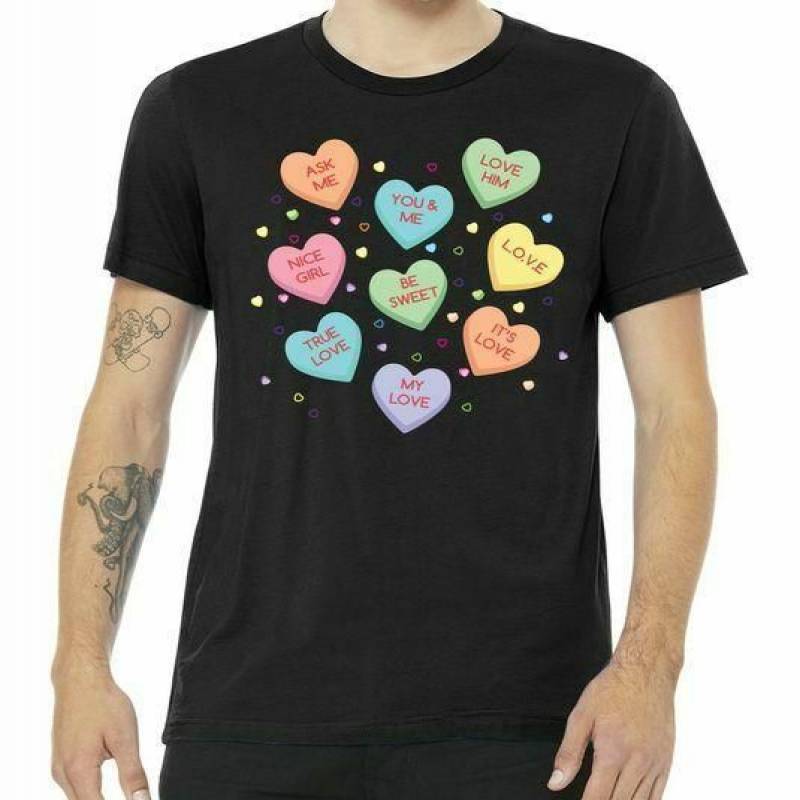 Valentine’S Day Candy Hearts Black Best Valentine Gift For Lovers Men And Women T Shirt S-5Xl