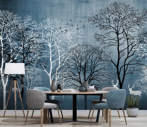 3D Nordic Forest Animal Elk Wall Mural Wallpaper Lqh 274