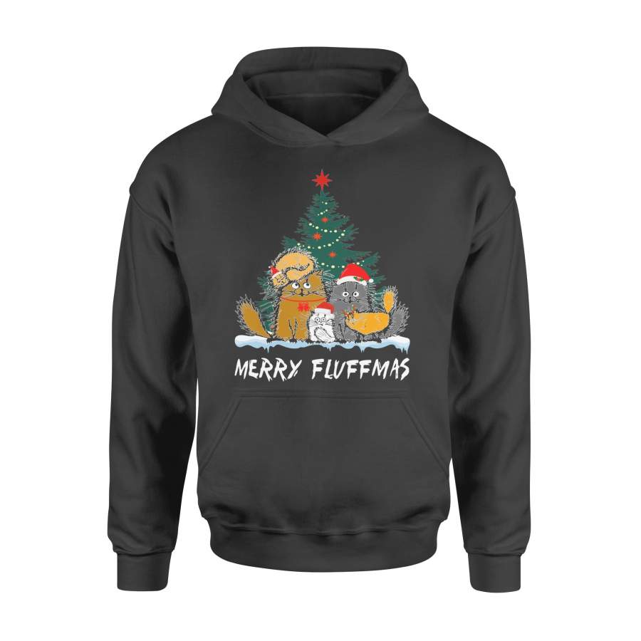 Cat Merry Fluffmas Kitten Matching Christmas  T-Shirt – Standard Hoodie