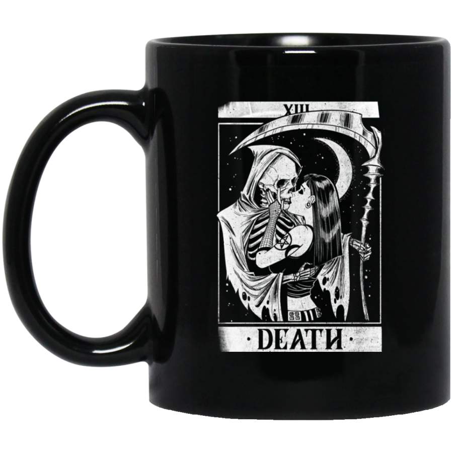 Blackcraft Vintage Death the Grim Reaper Kiss Tarot Card Coffee Mug