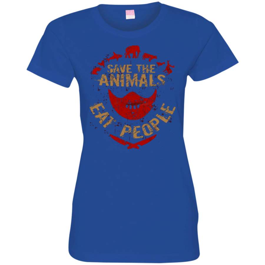 save the animals, EAT PEOPLE Ladies’ Fine Jersey T-Shirt