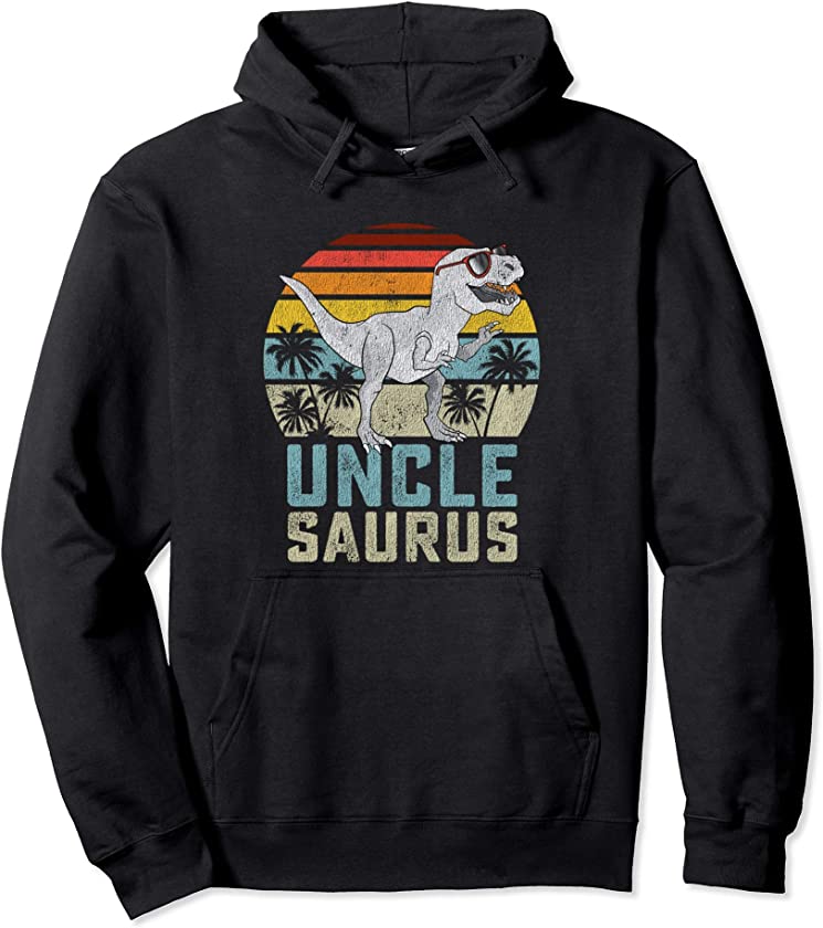 Unclesaurus T Rex Dinosaur Uncle Saurus Family Matching Pullover Hoodie