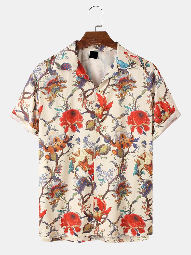 Mens Vintage Palm Wave Hawaii Shirt Ha104028