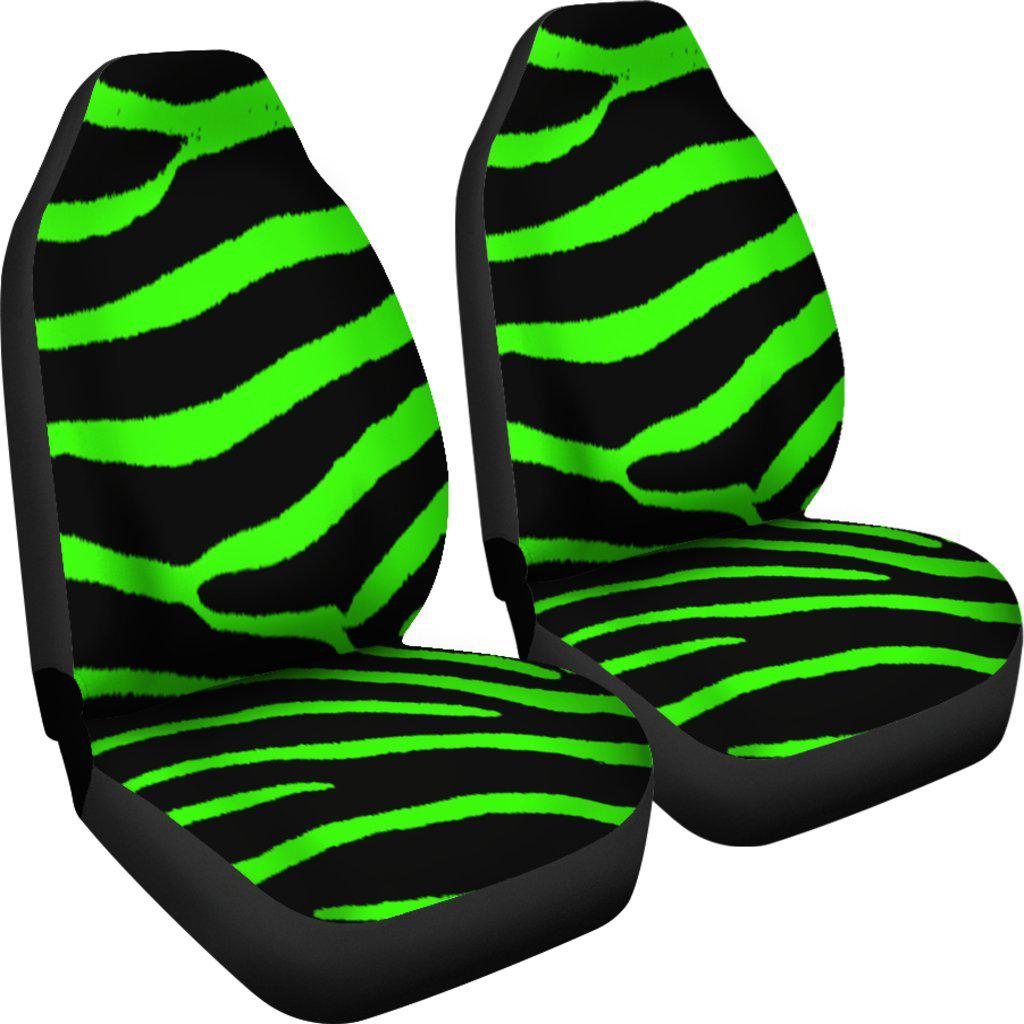 Zebra Lime Green Design Seat Covers