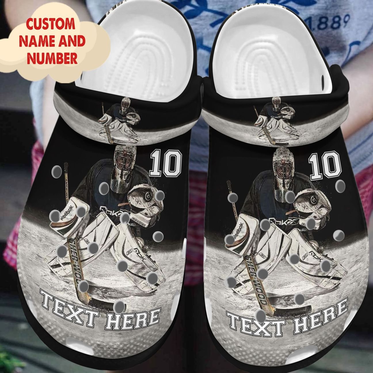 Hockey Personalized Clog, Custom Name, Text, Color, Number Fashion Style For Women, Men, Kid, Print 3D Hockey Player It’S Me