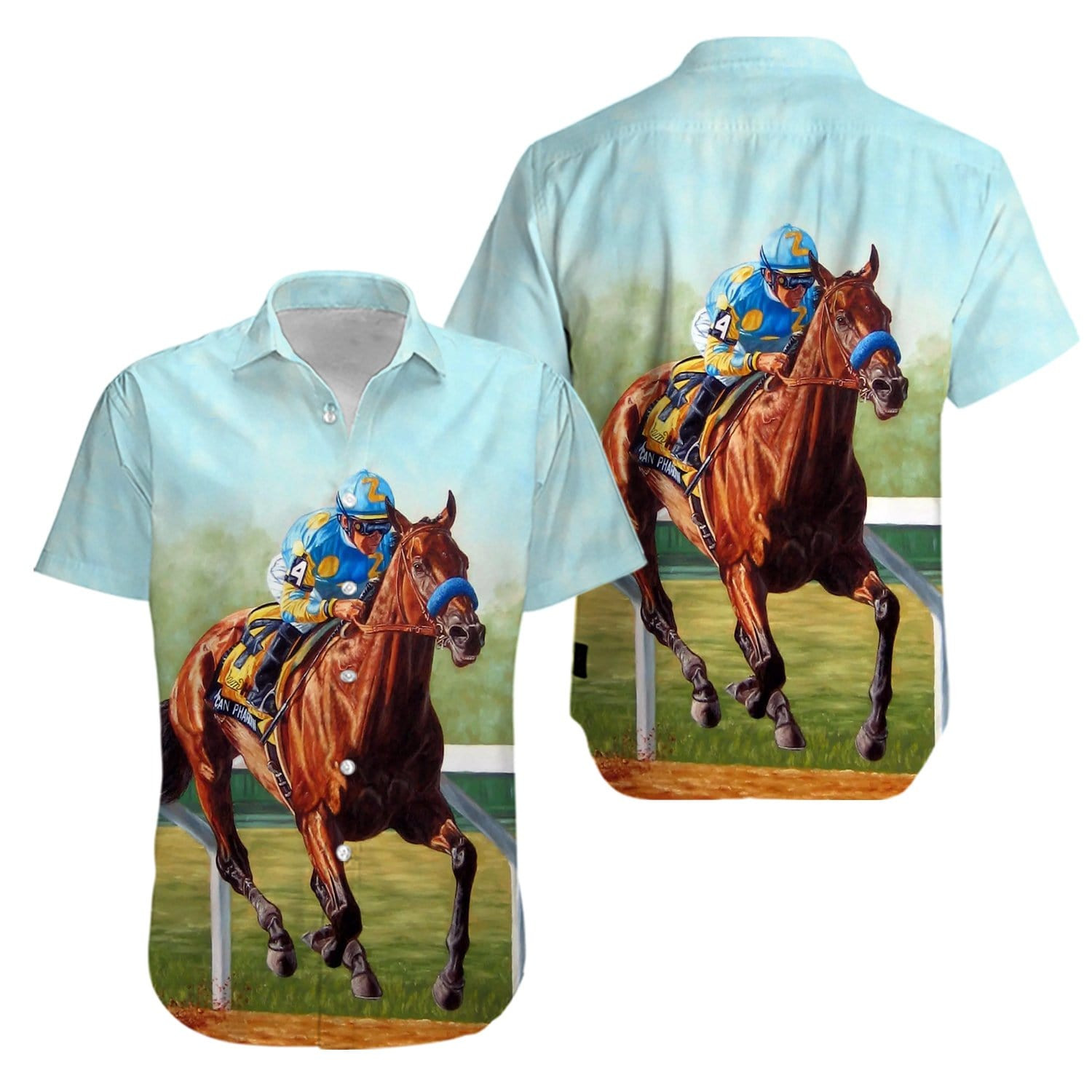 American Pharoah Horse Racing Painting Hawaii Aloha Shirts Kv Ha5971