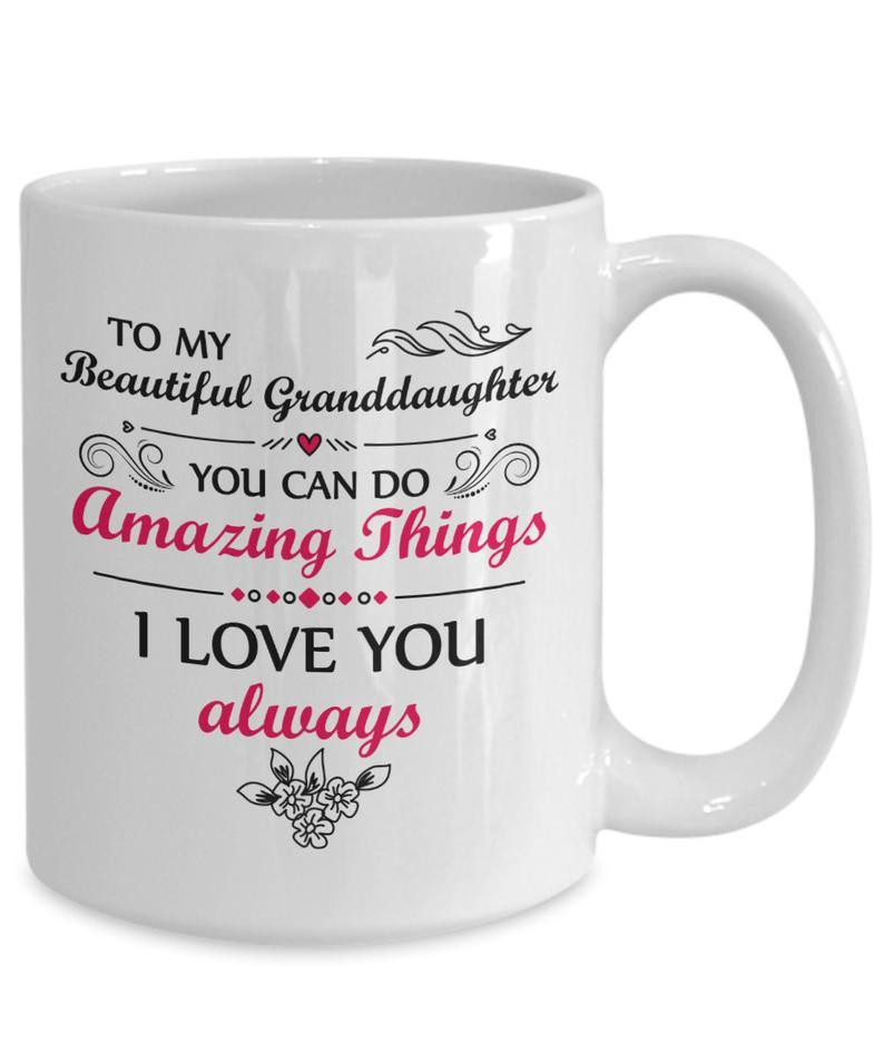 Granddaughter Birthday Gift, Christmas Gift, Graduation, Valentine’S Day – You Can Do Amazing Things Mug