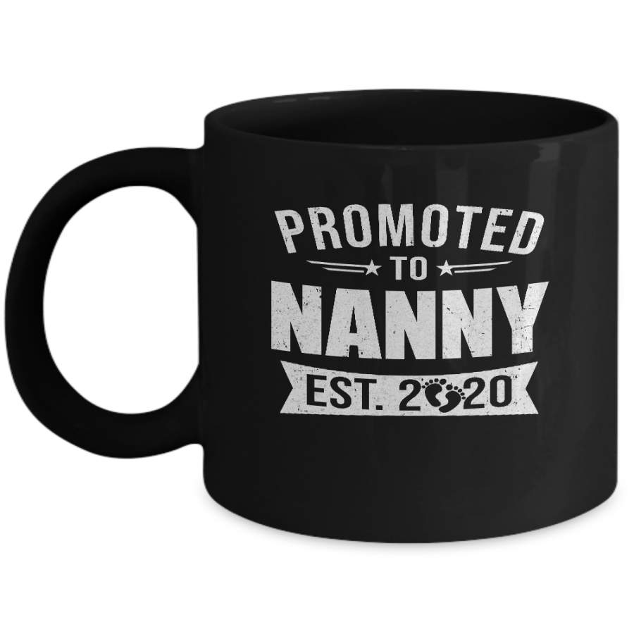 Vintage Promoted to Nanny Est 2020 First New Grandma Gift Mug