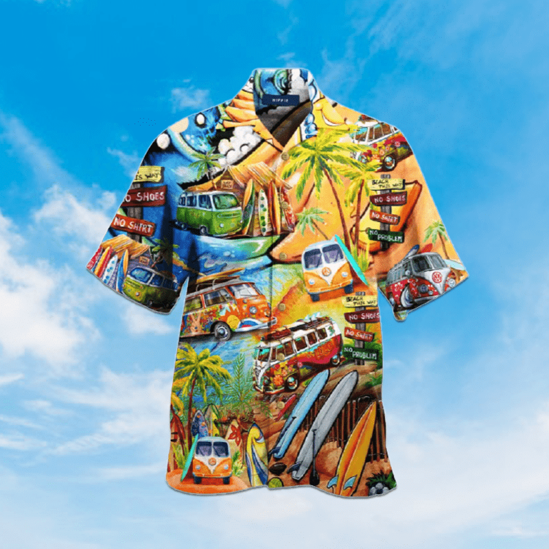 Camper Van Beaches Camping Car Hawaii Unisex Aloha Shirts Dh Ha2032