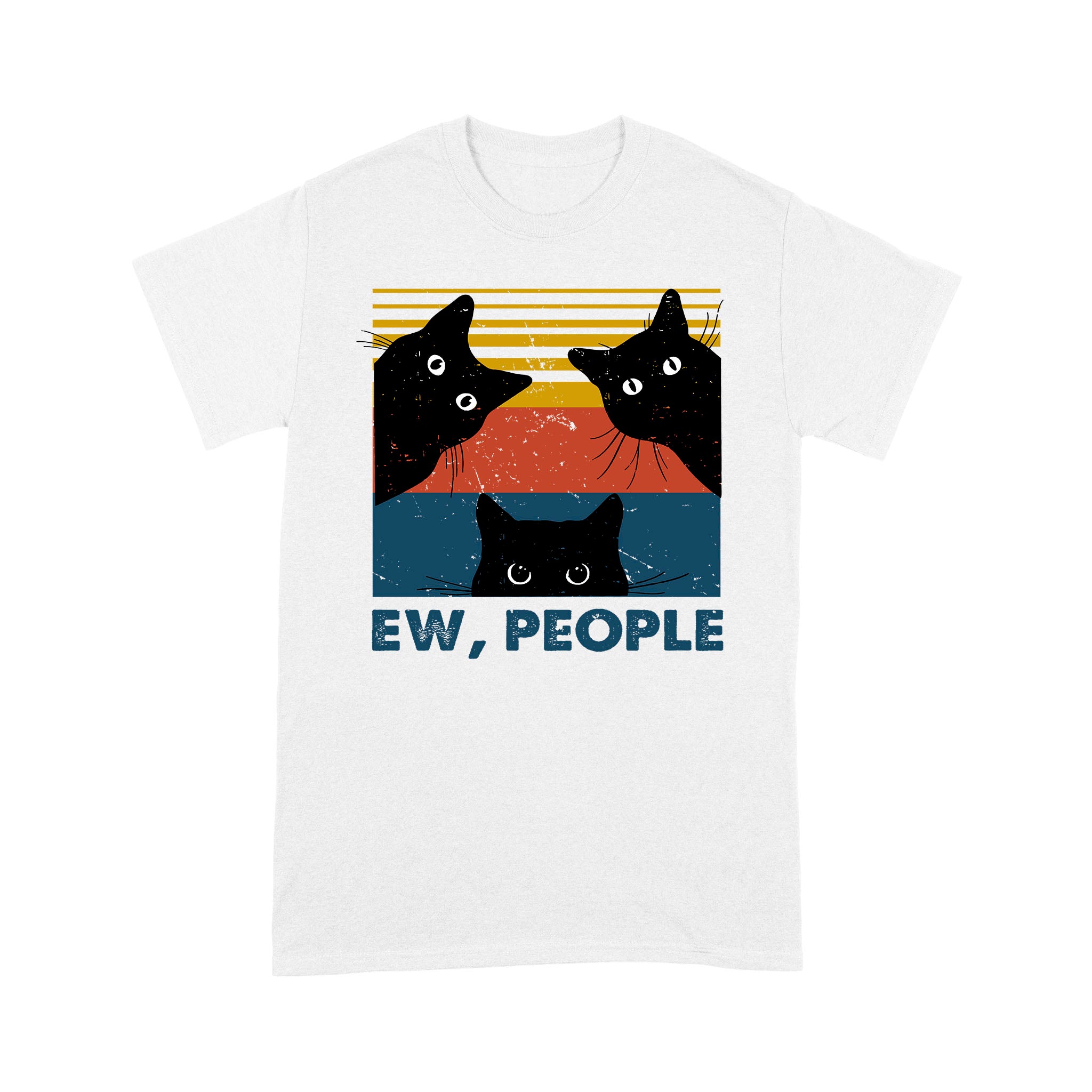 Black Cat Ew People Retro – Standard T-shirt