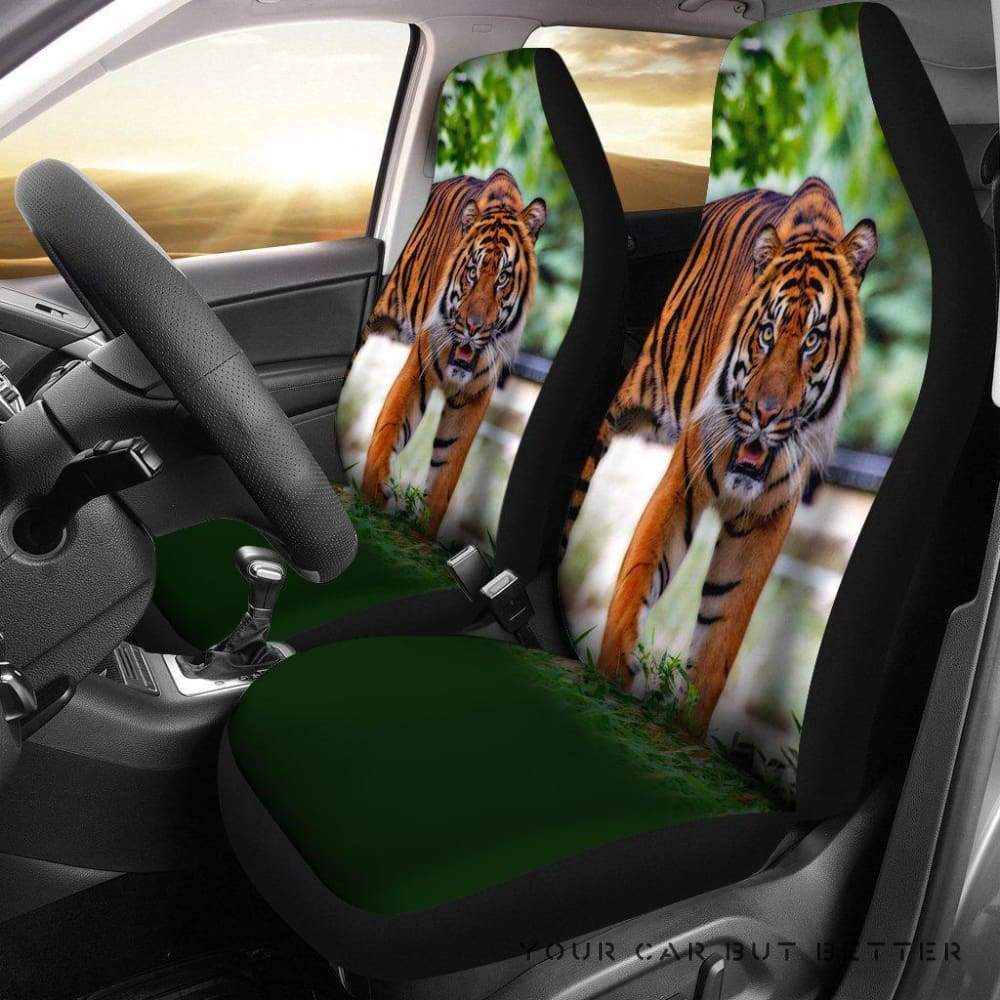 Tiger Stare Green Design Seat Covers 205621