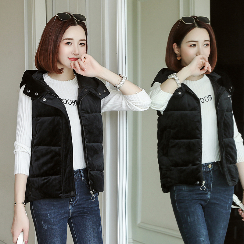 Women Casual Autumn Waistcoat Slim Women’s Winter Solid Jackets Thermal Cotton Hooded Vest Female Plus Size alx