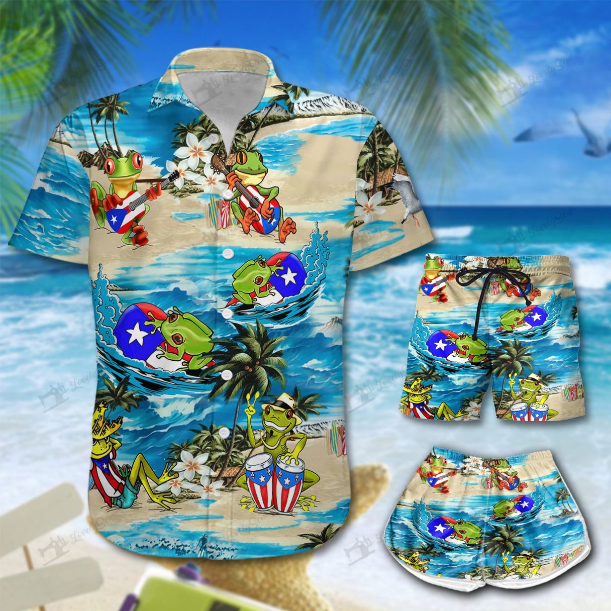 Puerto Rican Coqui Hawaiian Shirt Shorts Ha63470