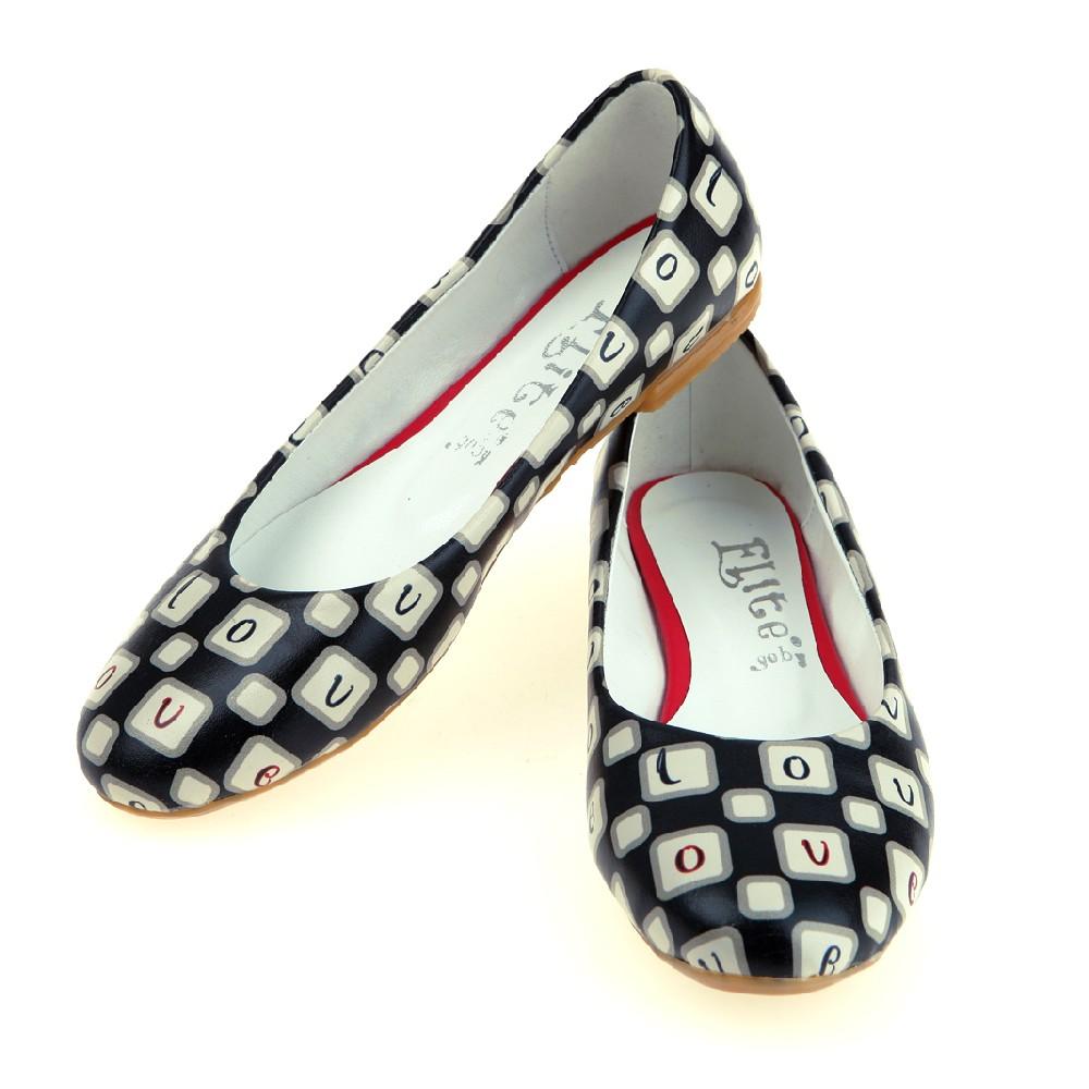 Black And White Dream Ballerinas Shoes 1061