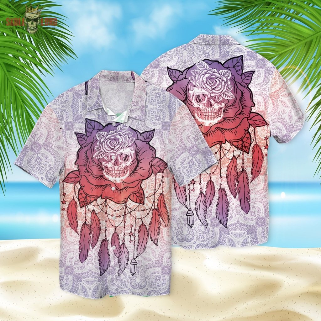 Skull And Flower In Wonderland Hawaii Shirt Ha32358