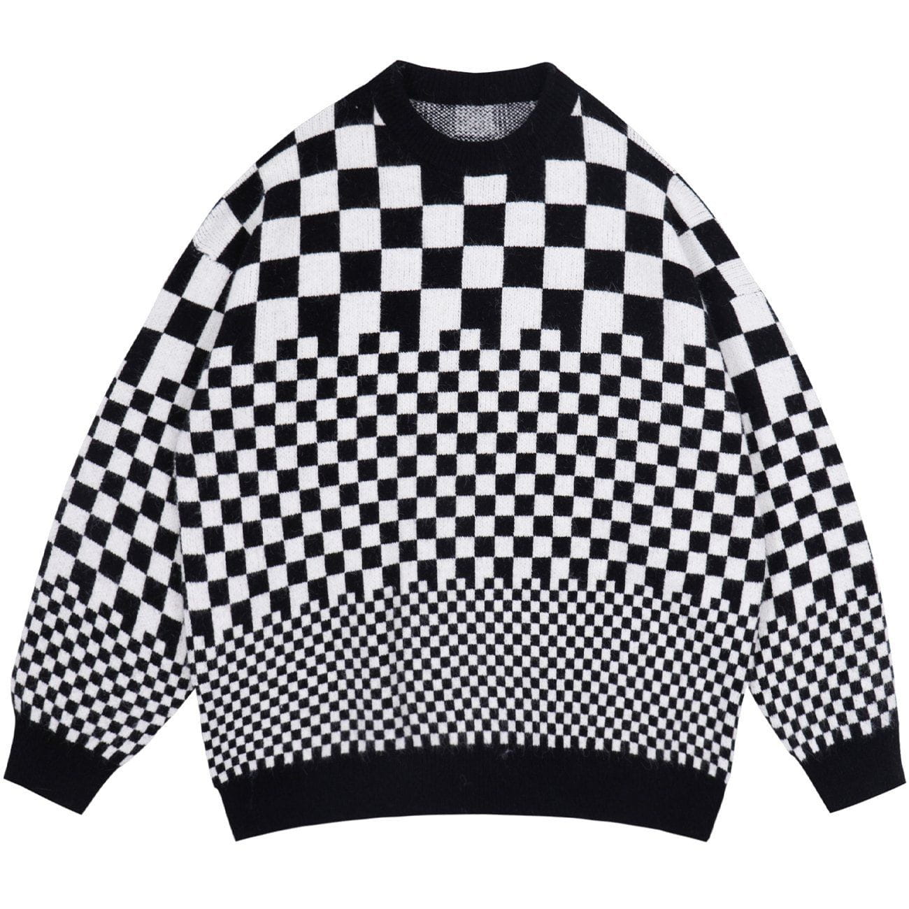 Talishko™ – Vintage Checkerboard Plaid Knit Sweater