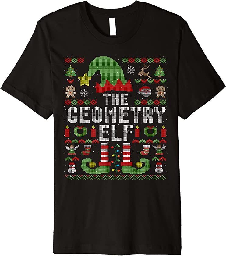 The Geometry Elf Ugly Christmas Matching Family Group Premium T-Shirt