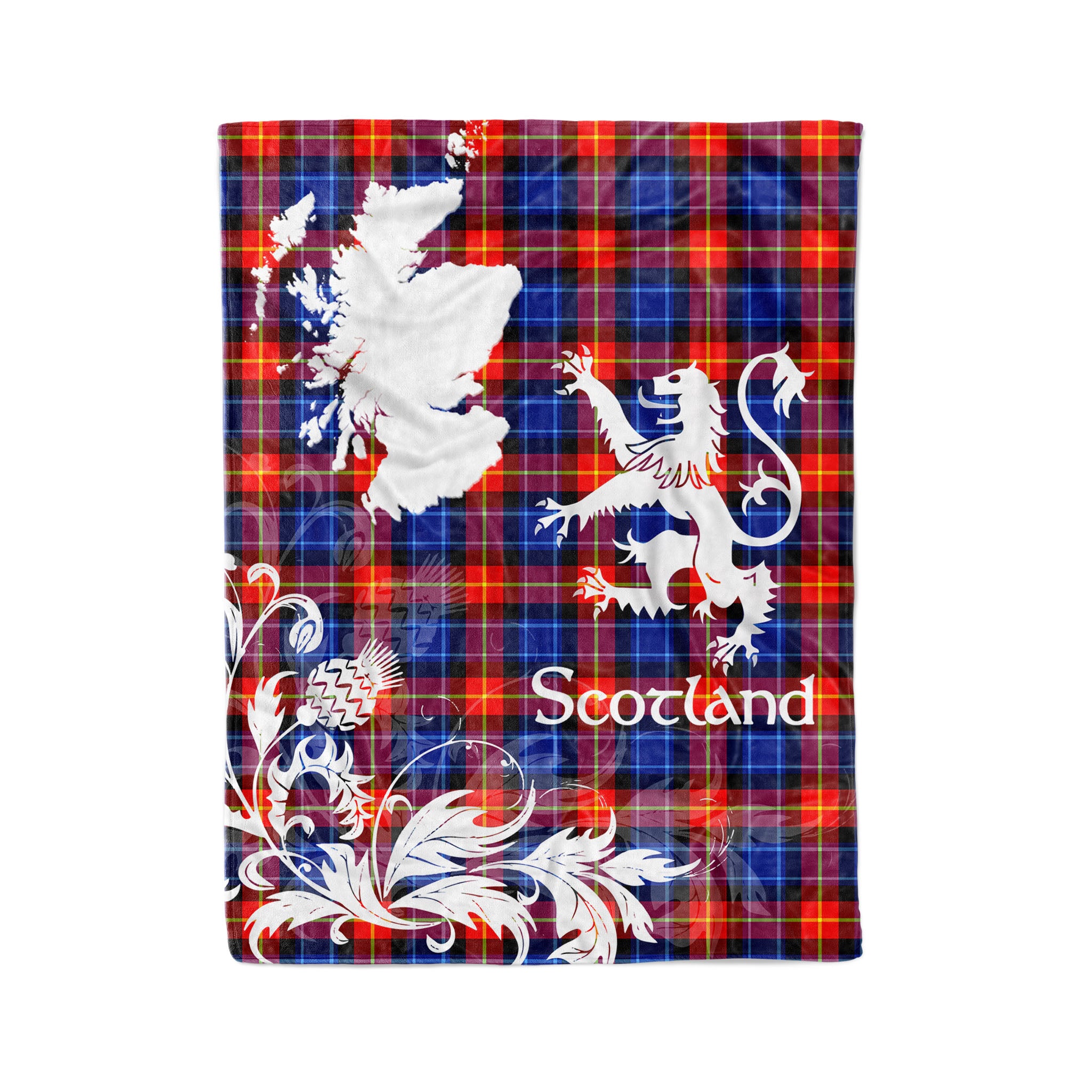 Tartan Plaid Fleece Blanket Tartan Blanket Thistle And Lion Scottish Clan Anstruther Plaid Blanket