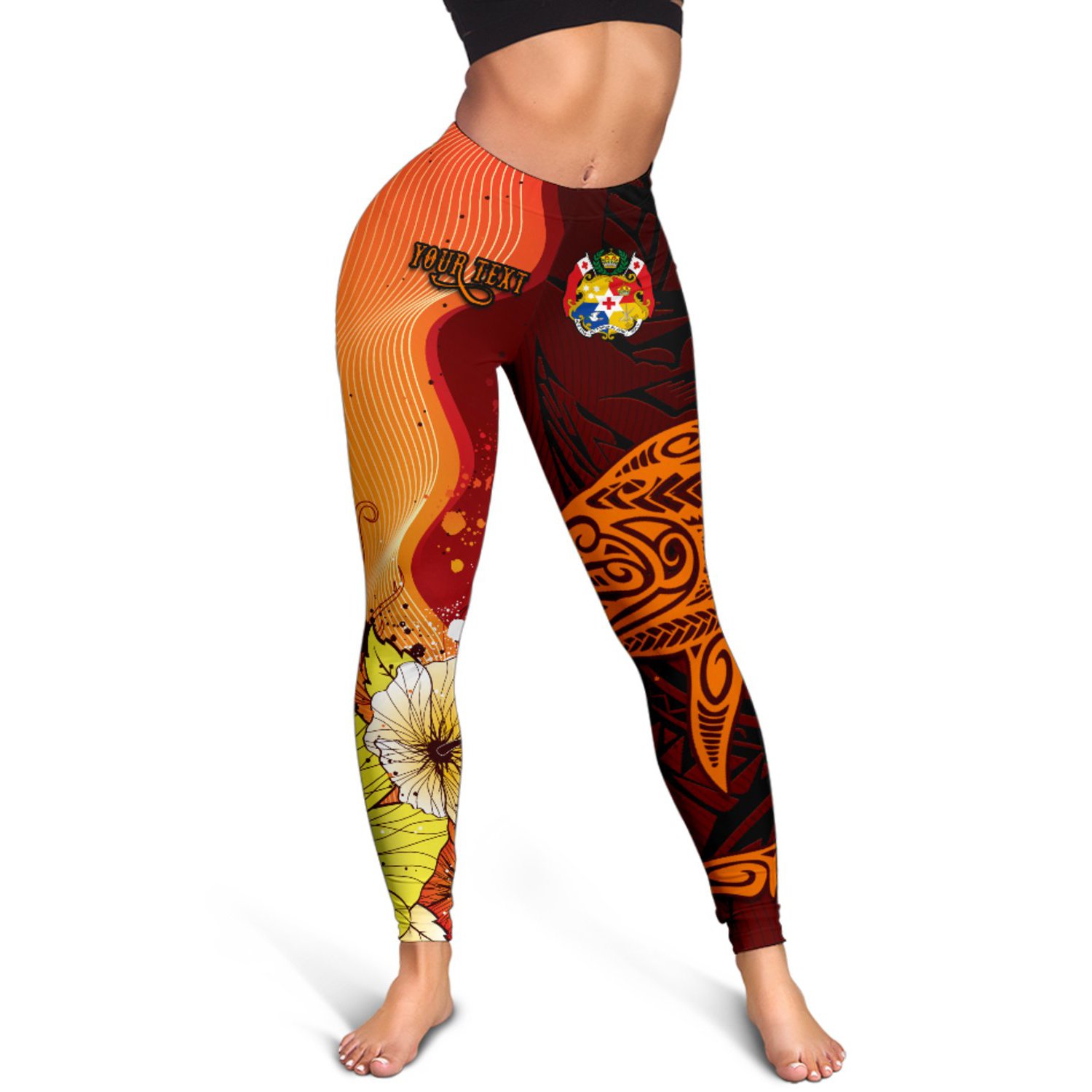 Tonga Custom Personalised Women’s Leggings – Tribal Tuna Fish – BN39