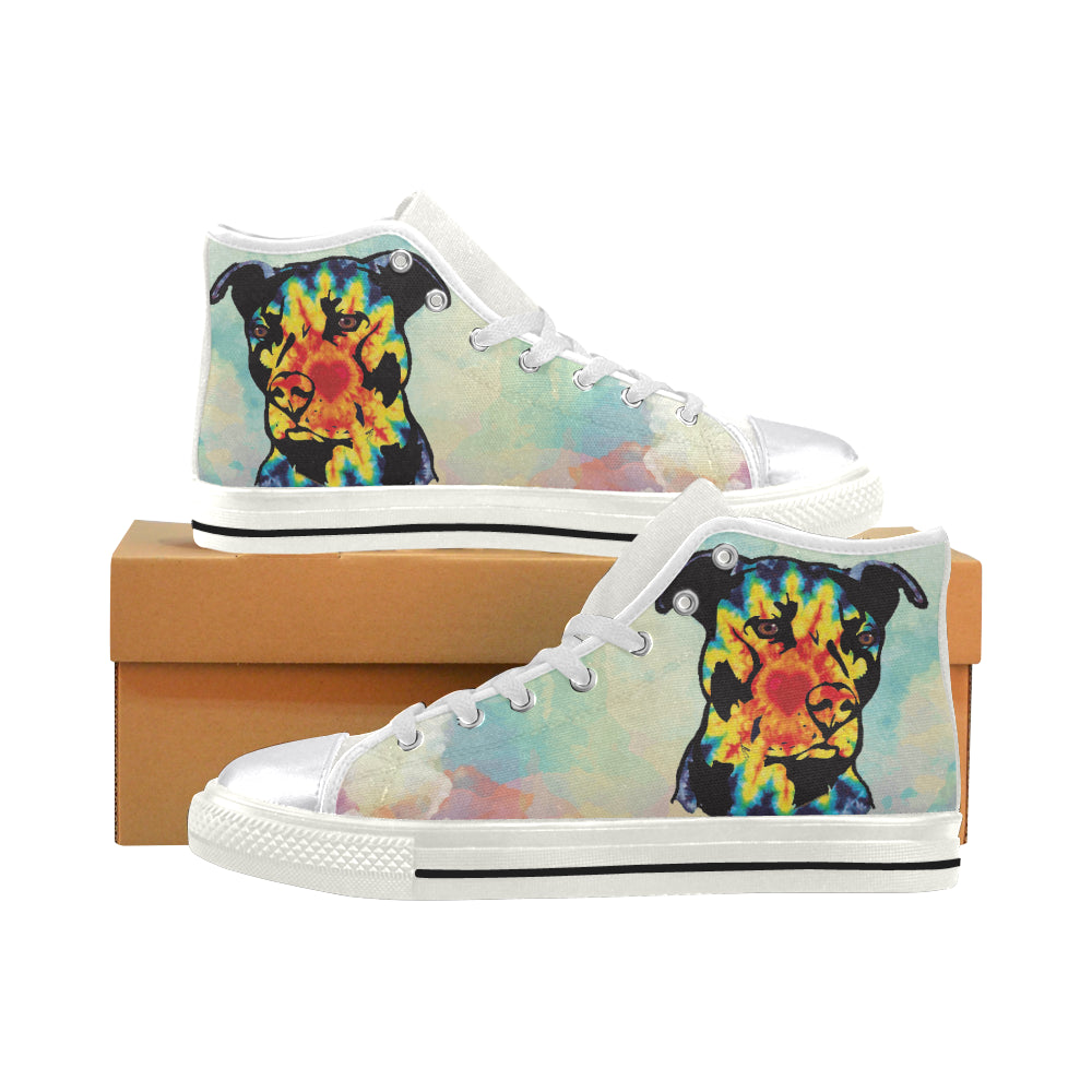 Pit Bull Pop Art No.1 White Women’s Classic High Top Canvas Shoes