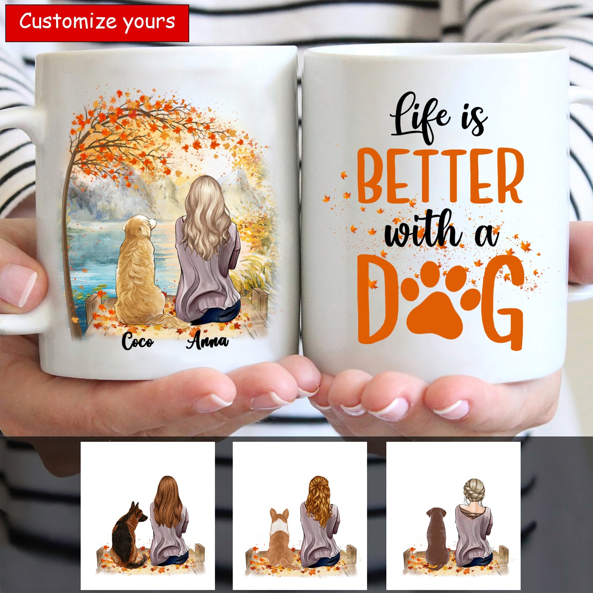 Customized Cute Custom Girl Love Dog Puppy Life Is Better With A Dogs Coffee Mugs Gift Idea For Dog Lovers