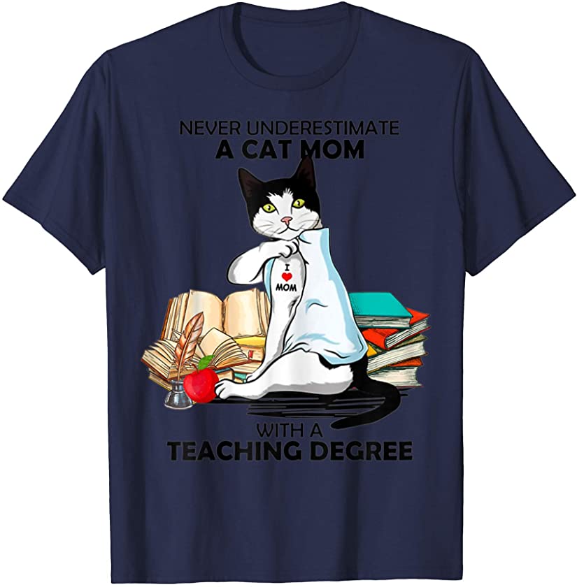 Womens Never Underestimate A Kitten Mom T-Shirt