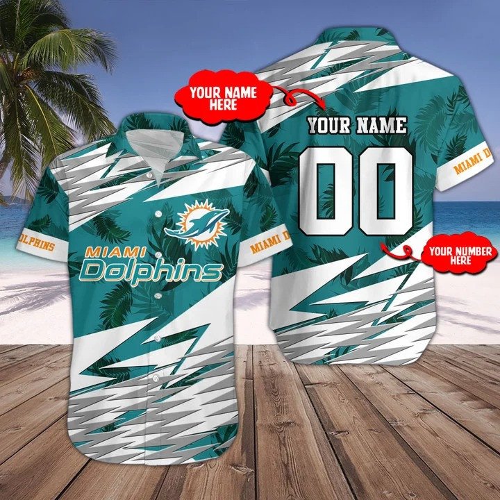 Miami Dolphins Personalized Button Shirts Bg143