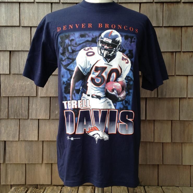 90 S Vintage Stock D Invendus Terrell Davis Denver Broncos Shirt