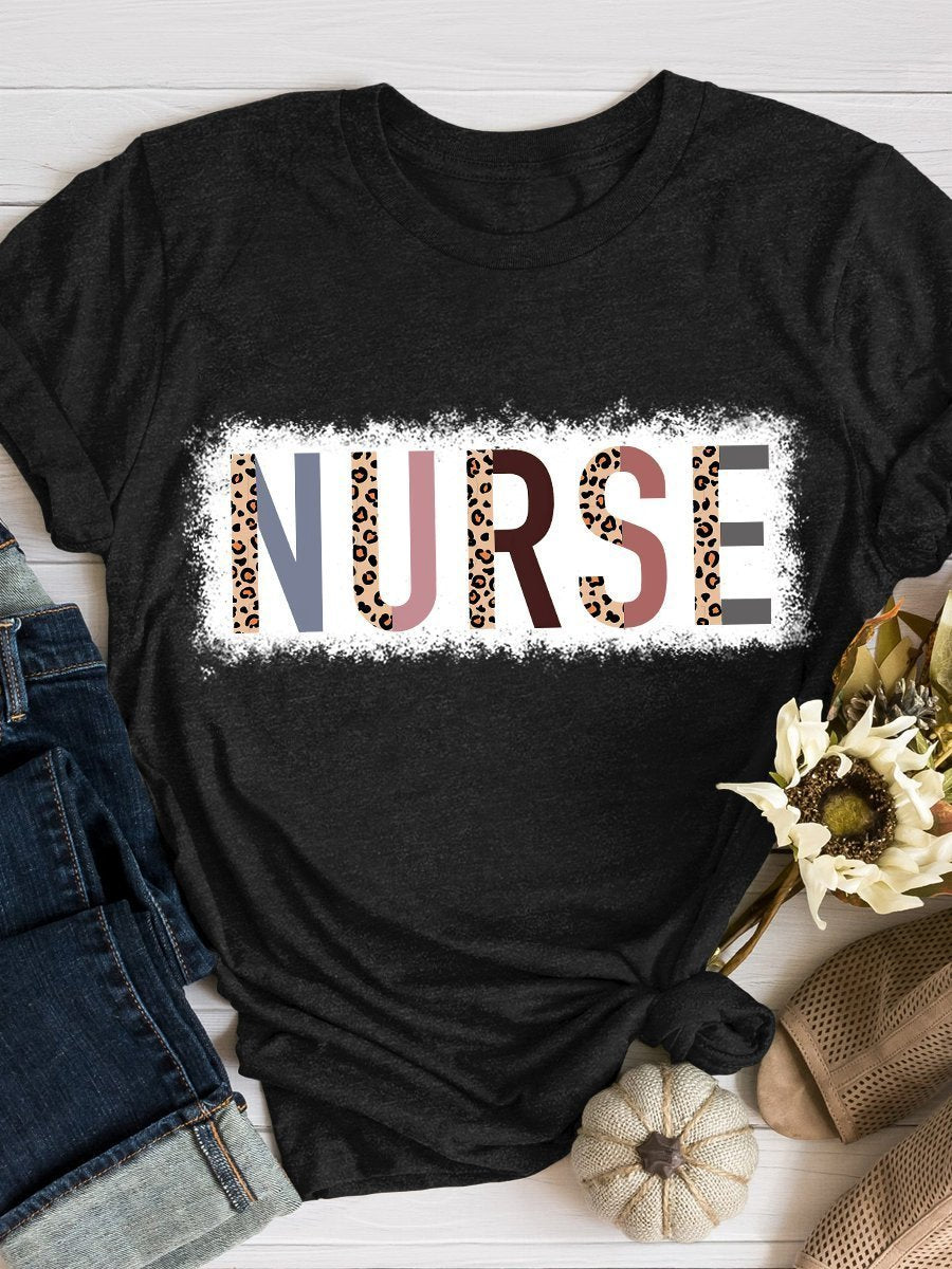 Nurse Life Leopard Print T-Shirt Hoodies Long Sleeve Gifts For Birthday