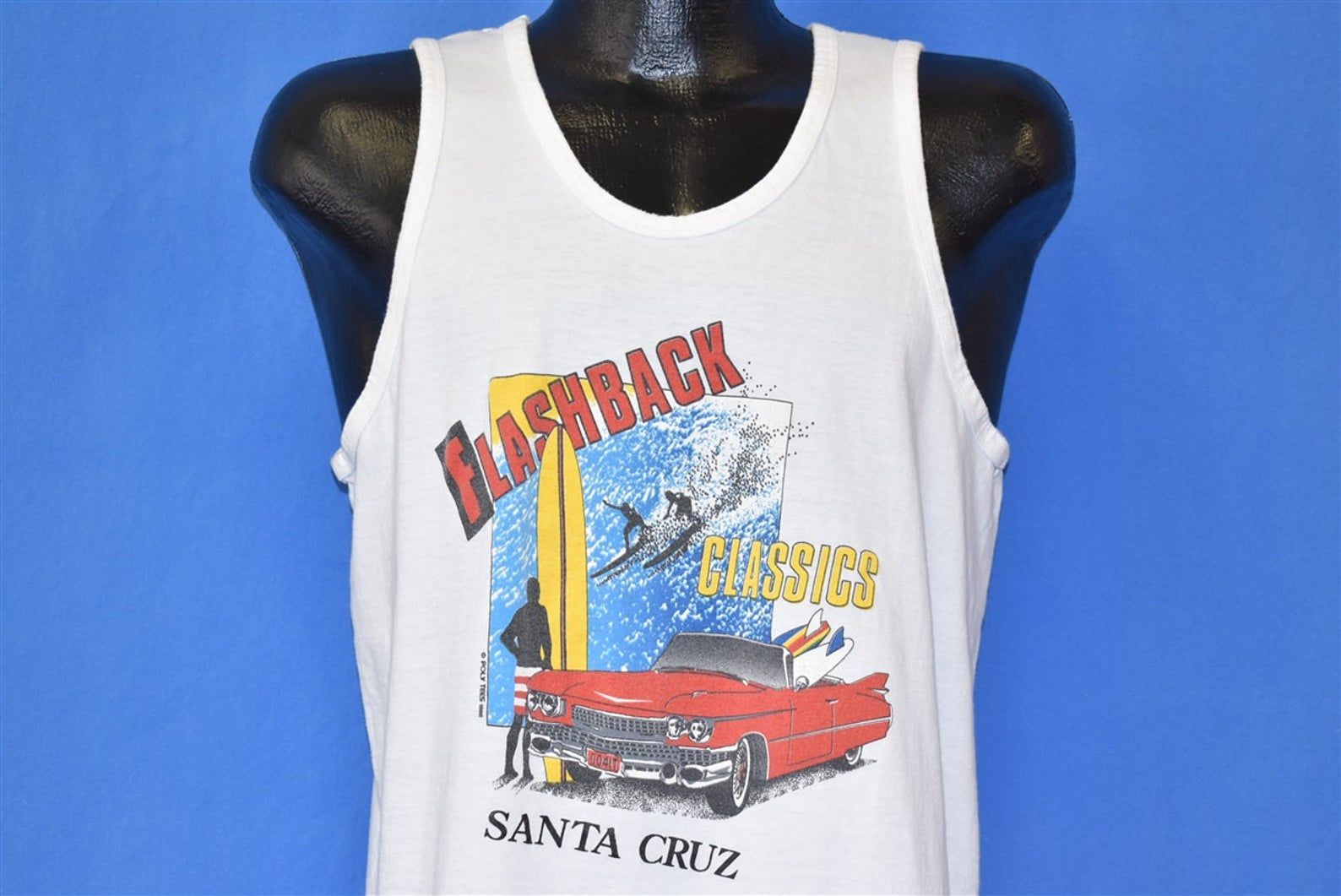 80S Flashback Classics Santa Cruz Surf Hot Rod Poly Tees Tank Top T-Shirt