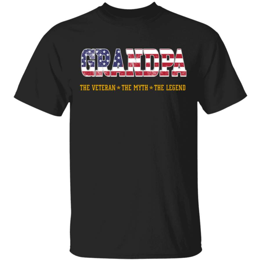 Grandpa The Veteran The Myth The Legend For Mens Father’s Day Tshirt