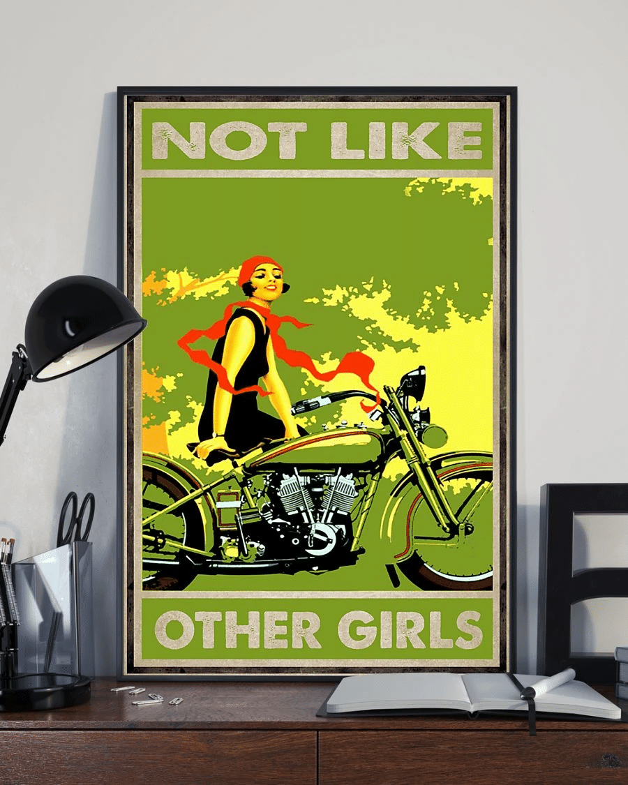 Biker Not Like Other Girls Poster Canvas – Vintage Home Decor Wall Art Evg81249