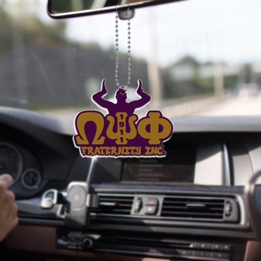 Omega Psi Phi 1911 Royal Purple Man With Hand Sign Car Hanging Ornament