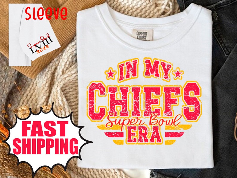 Super Bowl Football Chiefs Era Comfort Colors Kansas City Football Superbowl 2024 Las Vegas football  Chiefs Swifites Sweatshirts