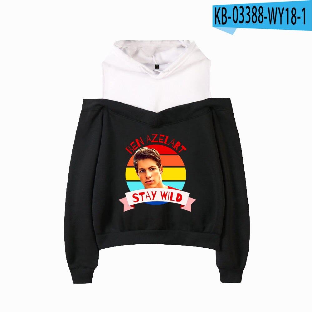 Ben Azelart Off Shoulder Hoodies Sweatshirt Harajuku Sexy Women Casual Pullover Loose Hoodie Sweatshirts Unique Tops New alx