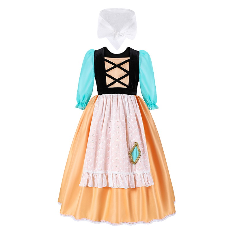 Top Family’s Kids Luxury Halloween Cosplay Girls Maid of Christmas Masquerade Cinderella Garden Dress Spanish Korean Clothing alx