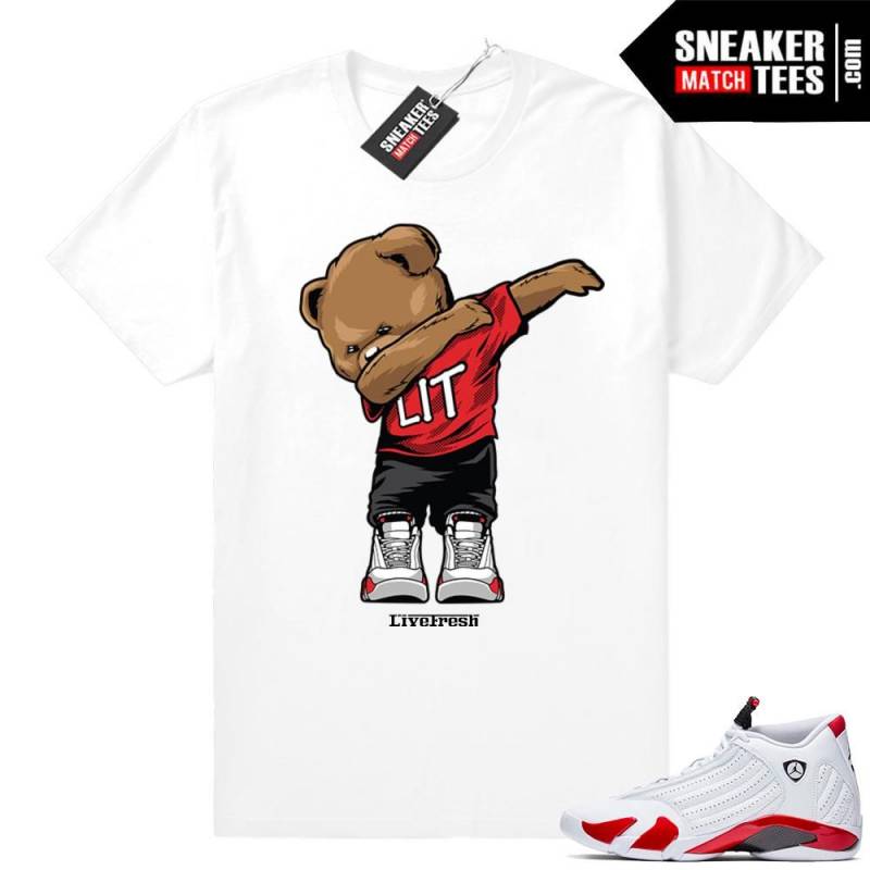 Candy Cane 14s | Dabbin Bear | White Shirt