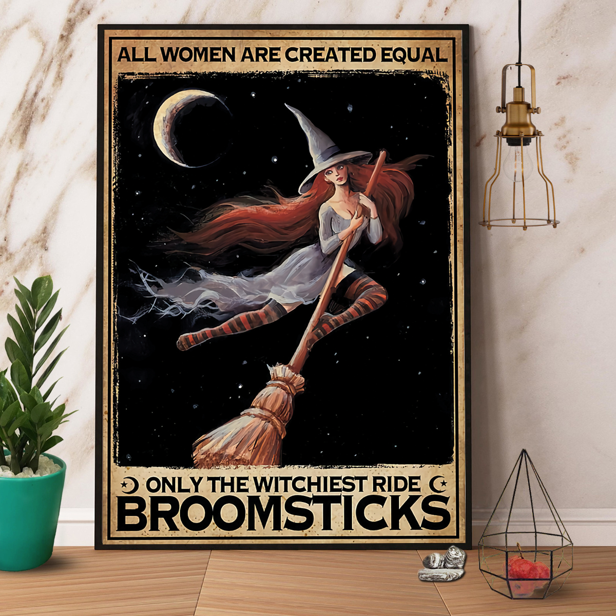 Witch Only The Witchiest Ride Broomsticks Halloween Poster No Frame Matte Canvas, Wall Decor Visual Art