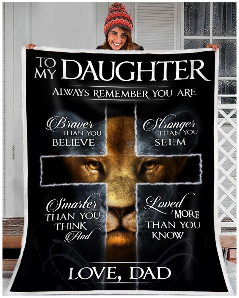 Animal Always Remember You Are Dad To Daughter Lion Blanket