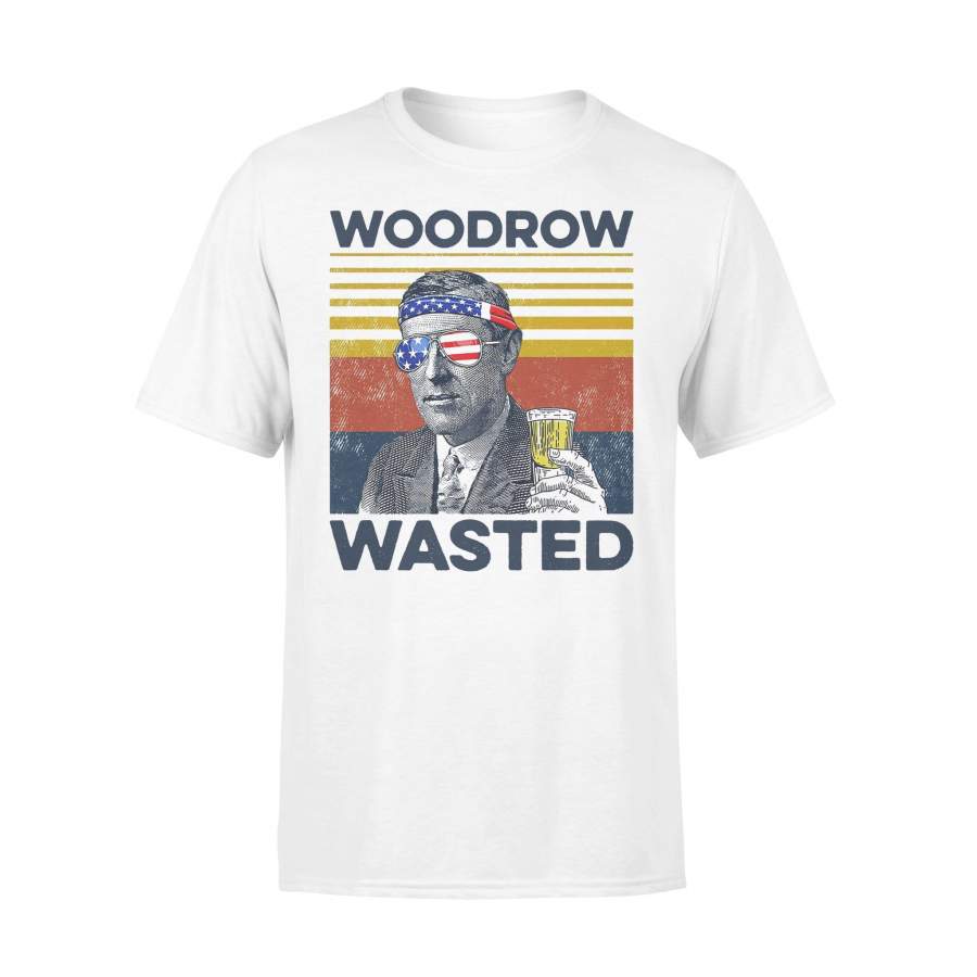 Woodrow Wilson Wasted Drink Independence Day Vintage T-shirt