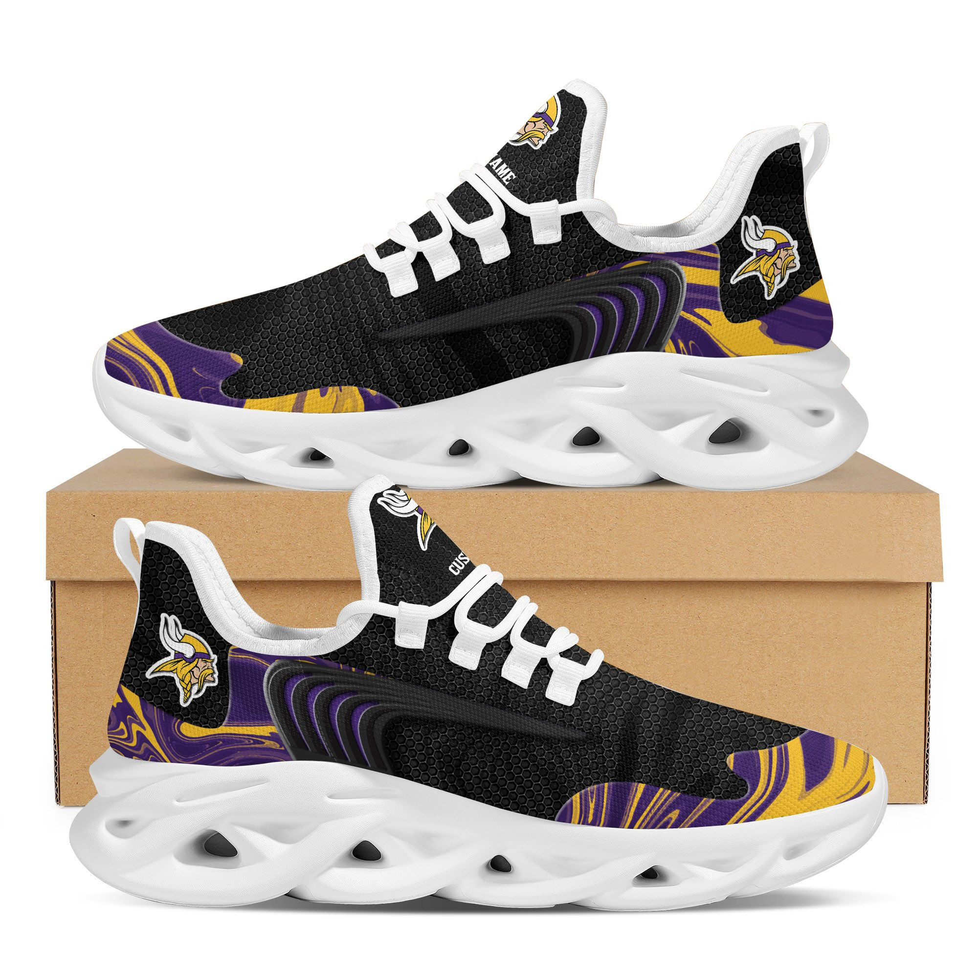 Minnesota Vikings Team Custom Personalized With Name Max Soul Sneakers Running Sports Shoes For Men Women Adults Football