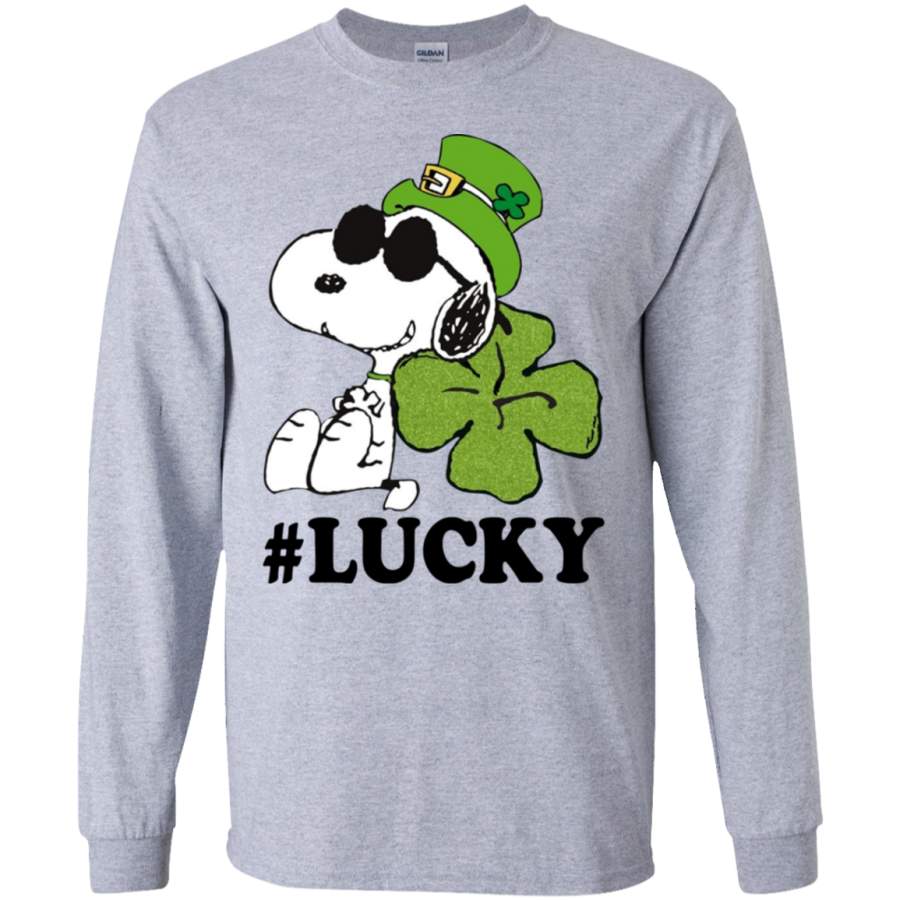 Peanuts Lucky Snoopy St. Patrick'S Day Ls T-Shirt Fashion24Hs