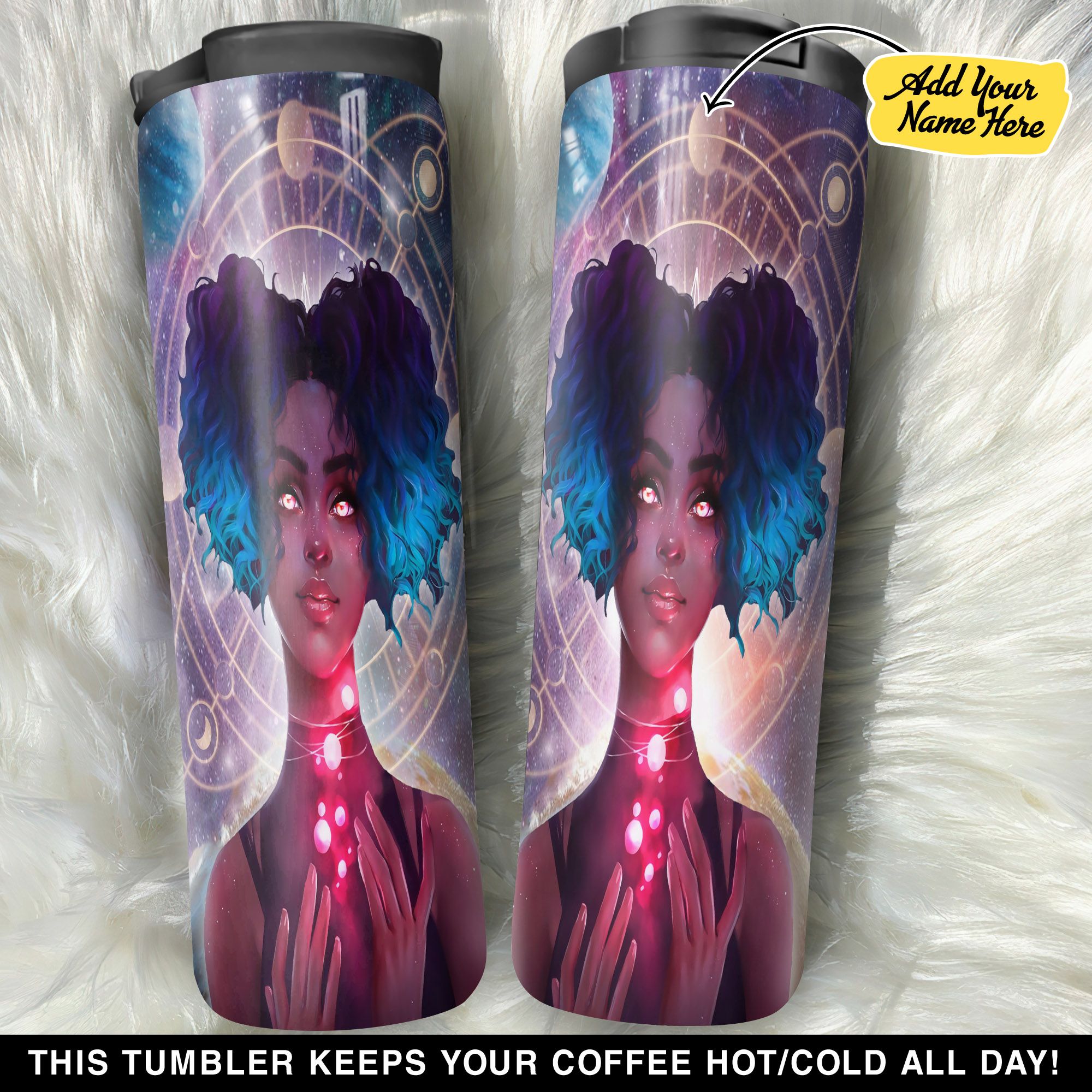 Personalized Mystic Handle Black Girl GS18041410OD Stainless Steel Worldmark Tumbler