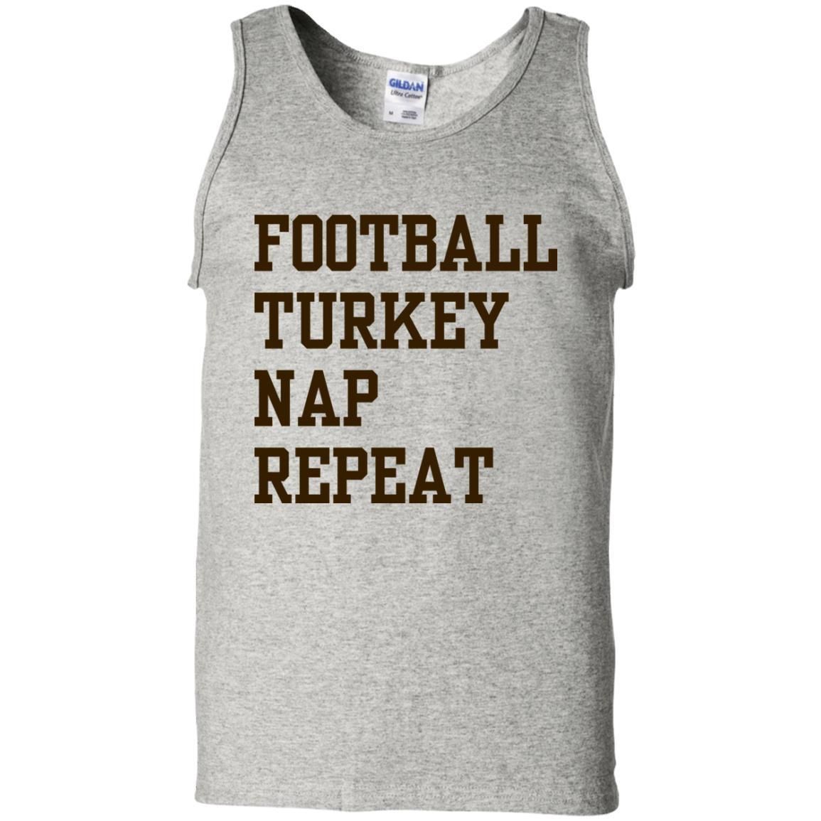 Football Turkey Nap Repeat Thanksgiving Shirt Tank Top
