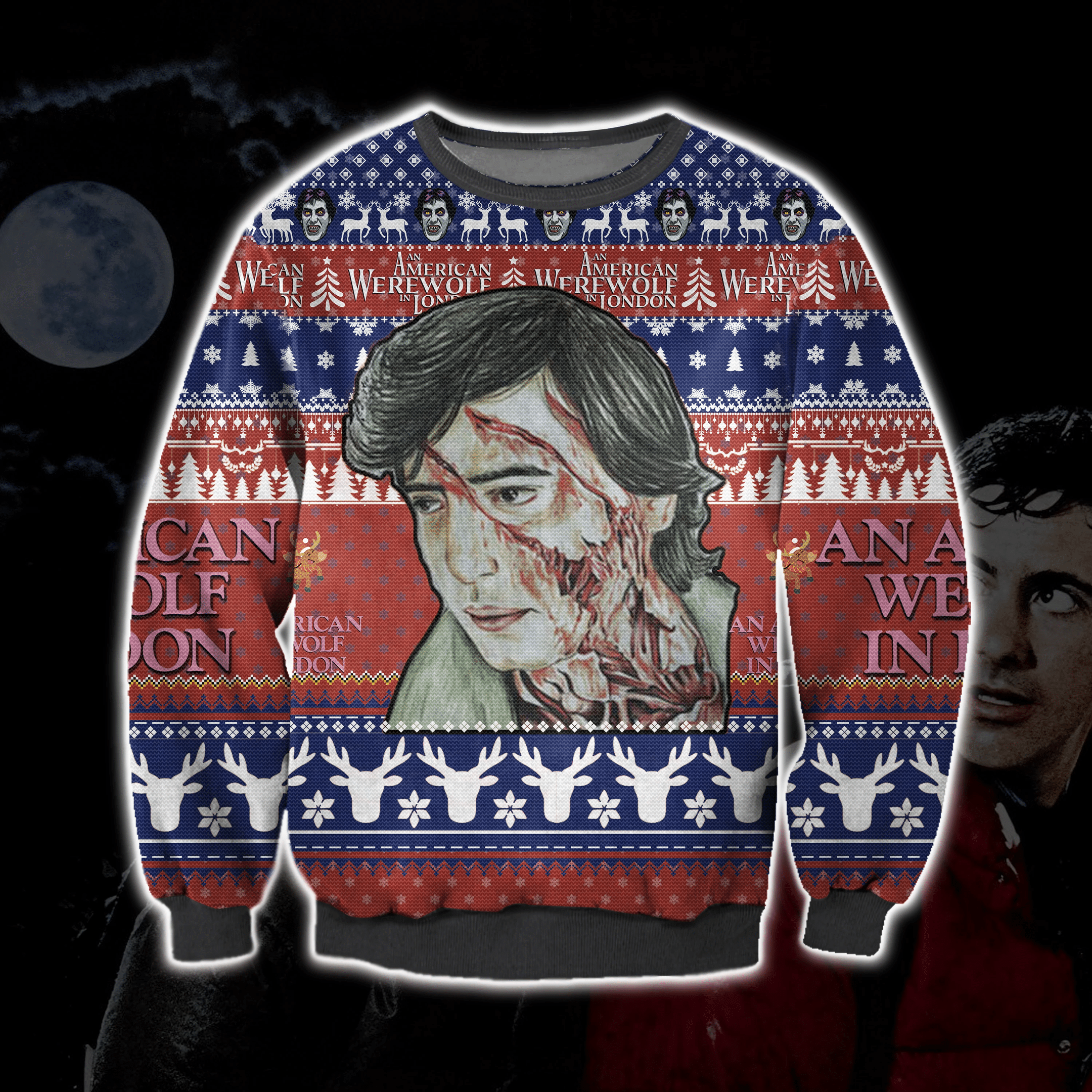 An American Werewolf In London Ugly Sweater