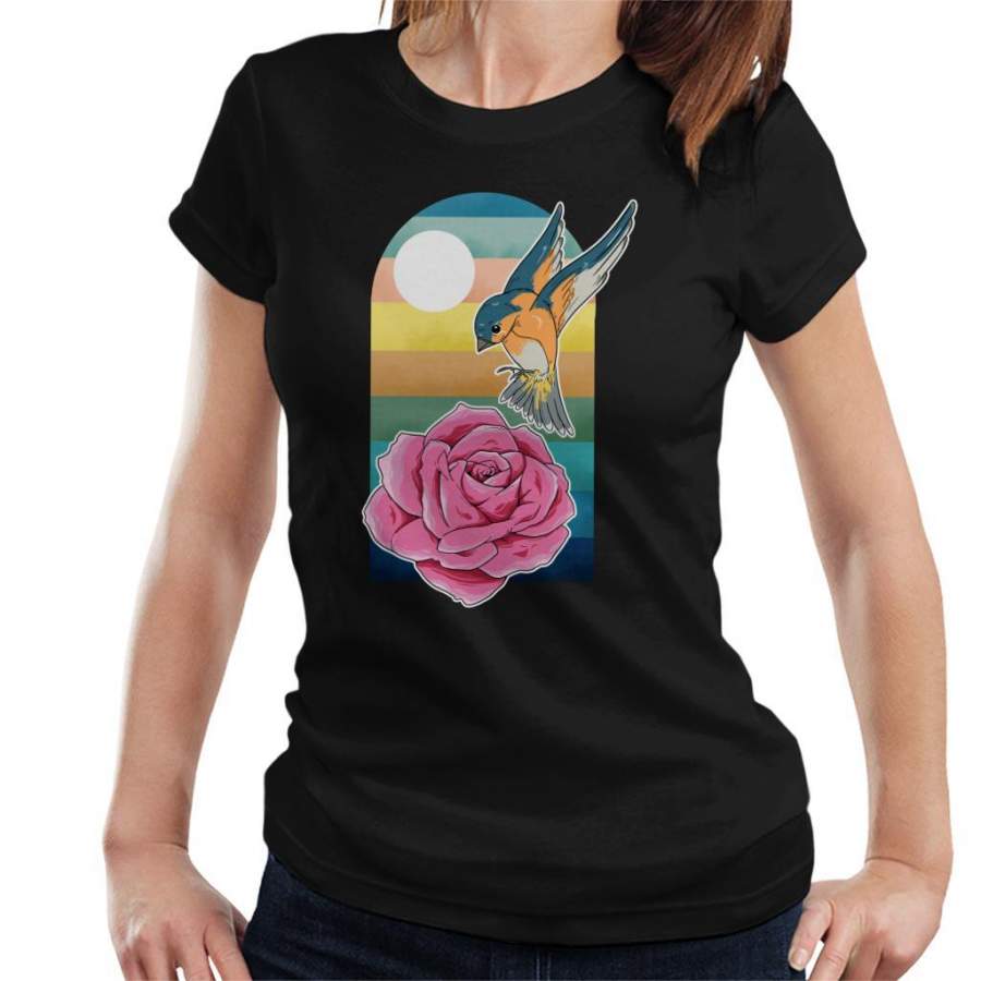 Bird And Fower Sunset Women’s T-Shirt