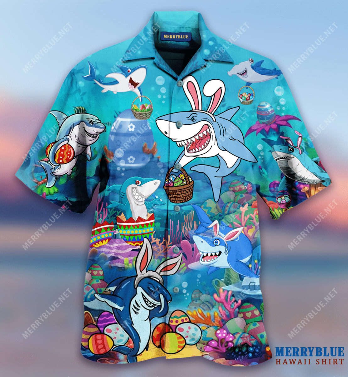 Enjoy Easter With Sharks Hawaii Shirt Ha9467