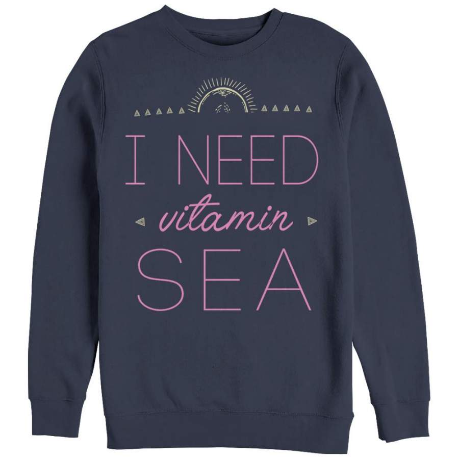 CHIN UP Women’s Need Vitamin Sea  Sweatshirt Navy Blue