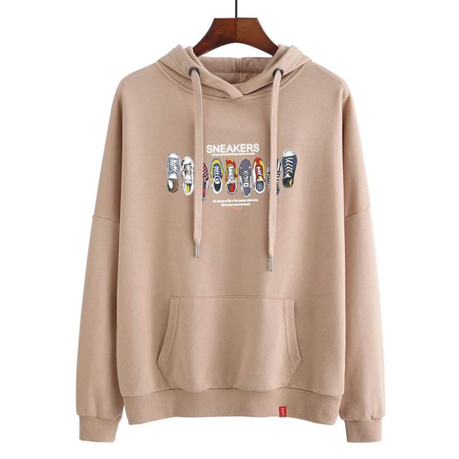 Lightweight athletic hoodie for Girl Shoes Print hoodie ideal present