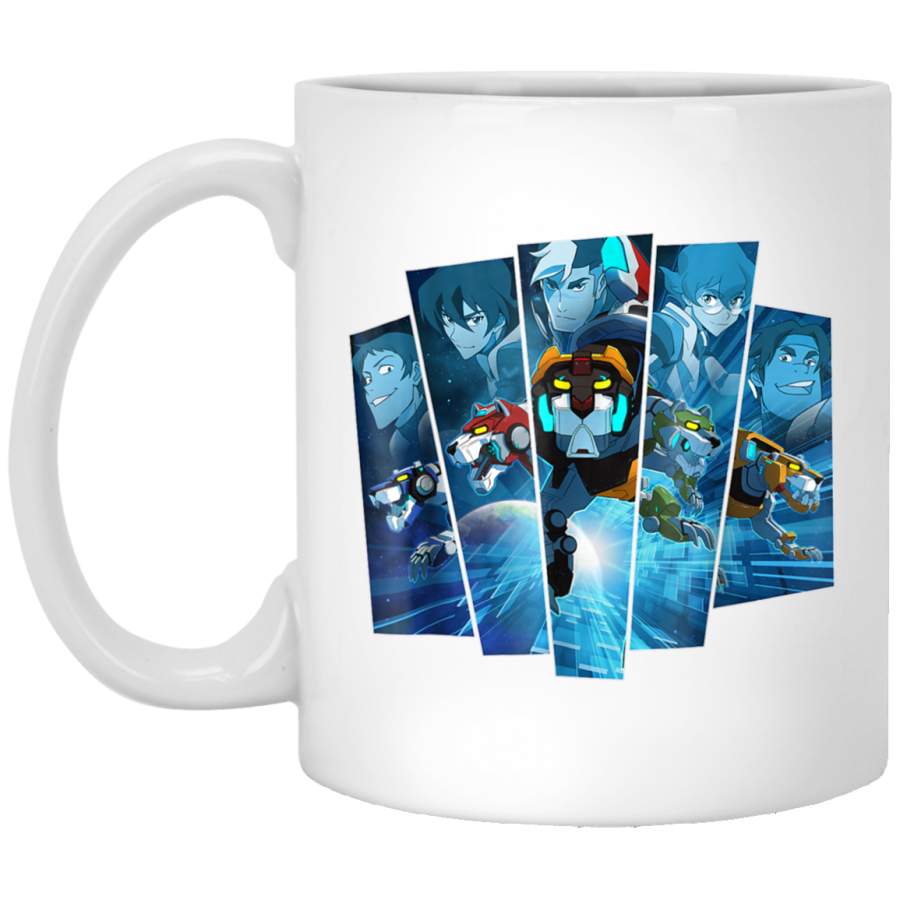 Voltron Legendary Defender 5 Lions in Blue Hue White Mug